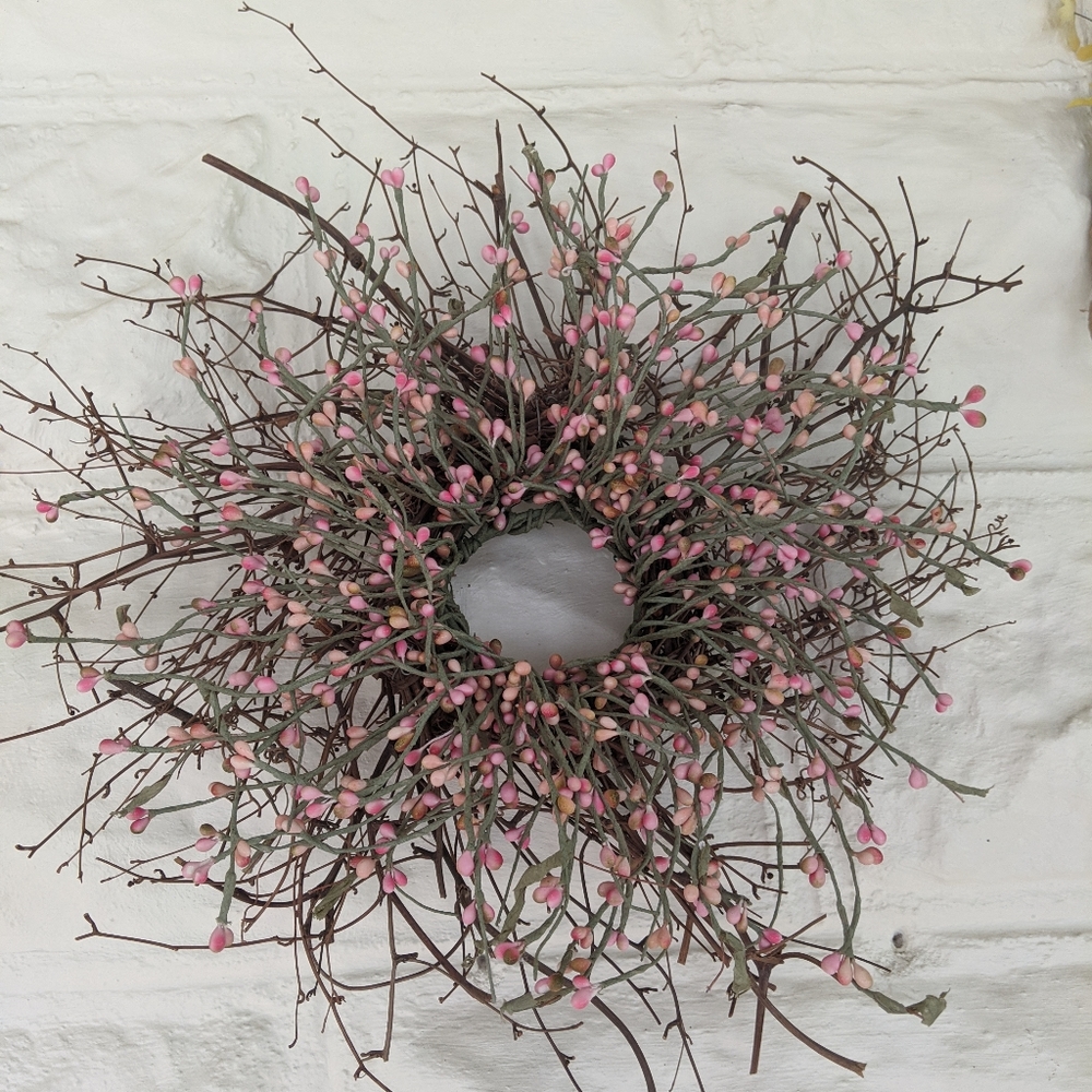 Pink beaded wall hanging